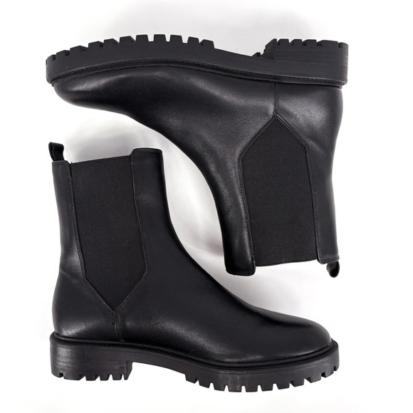 BANANA REPUBLIC | Lugg Sole Leather Chelsea Boots in Black | Sz 8.5 - Picture 8 of 14